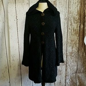 G9C pebbled blue & black cape sweater